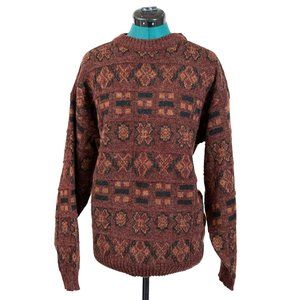 Vintage 90s Sweater Grandpa Dad Burgundy Size Large